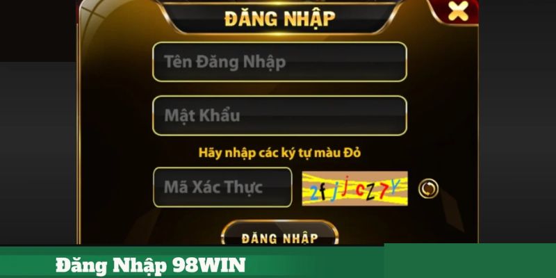 Đăng nhập vào 98WIN trên máy tính